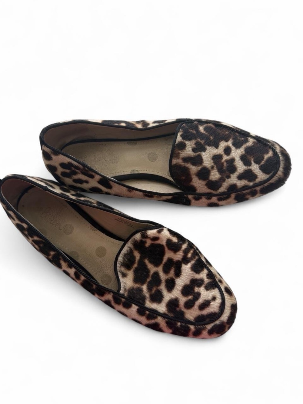 Boden Leopard Loafers Leather Calf Hair Animal Print EU 40 US 8.5 Cheetah Preppy